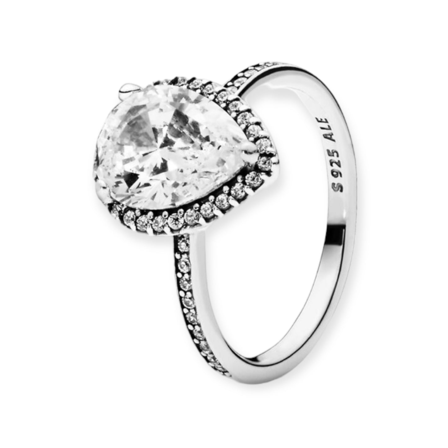 Pretty Teardrop Halo Ring