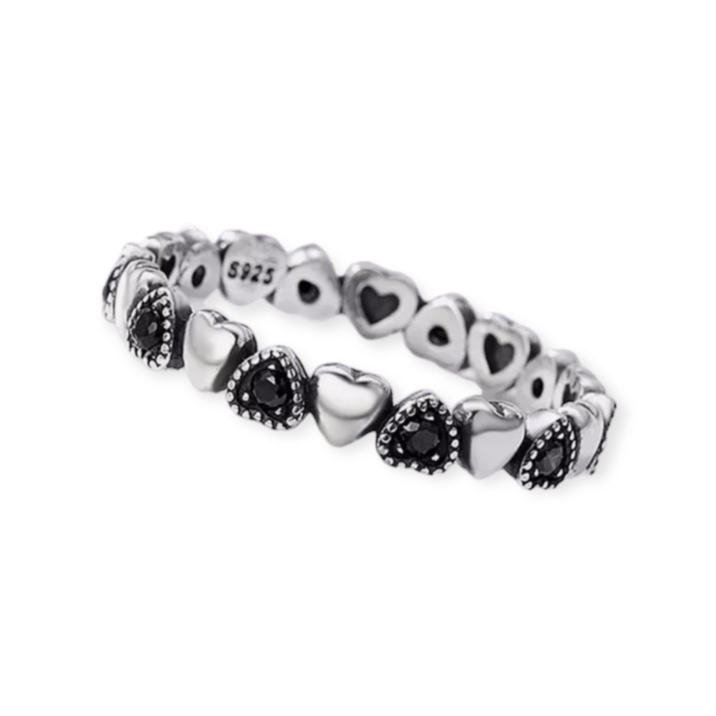 Classic Black Heart Shape Ring