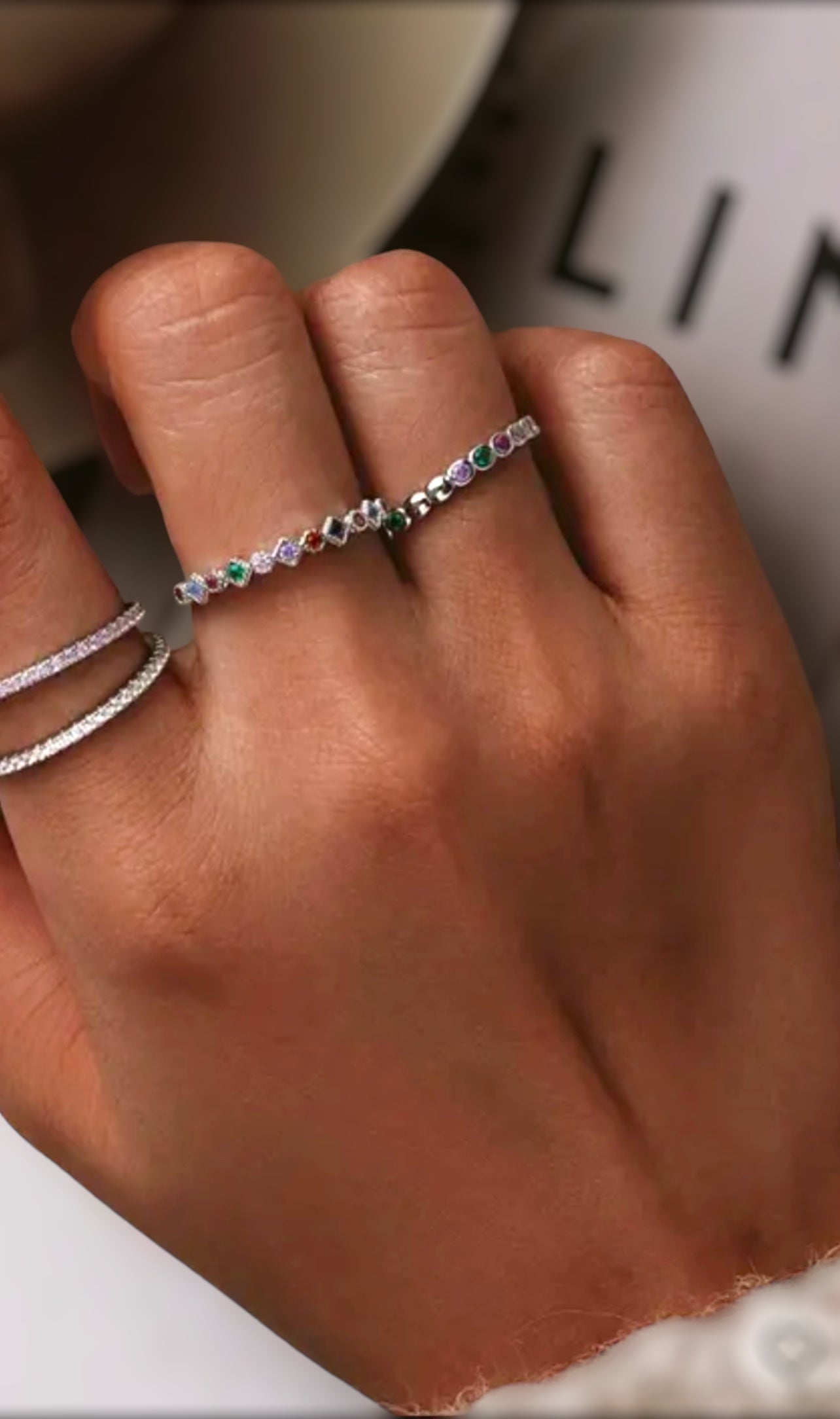 Beautiful Stackable Round Crystal Ring