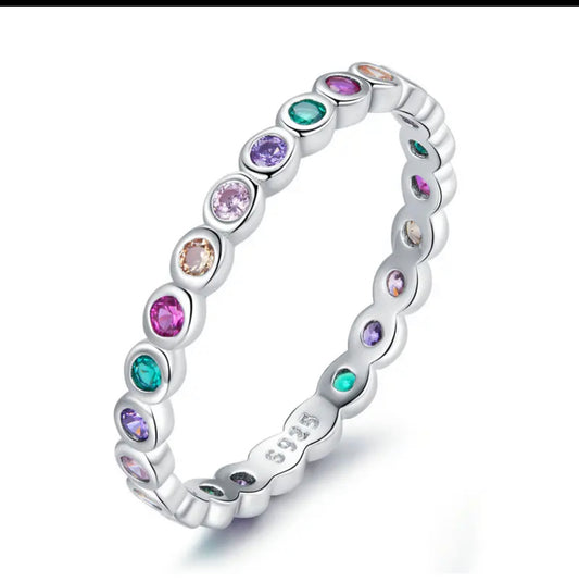 Beautiful Stackable Round Crystal Ring