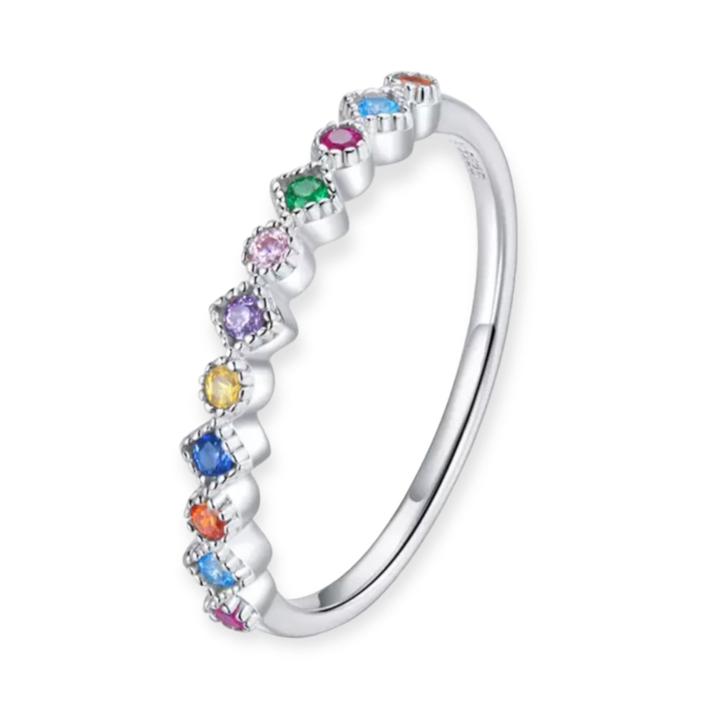 Stunning Stackable Rhombus Rainbow Ring – Pretty Lavish Diamonds