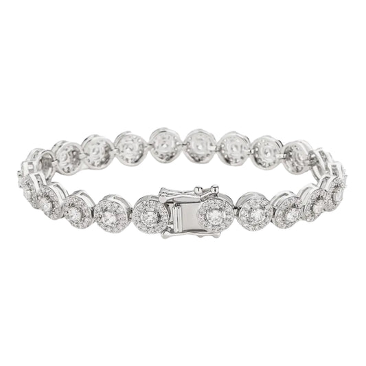 Classic Geometric Round Cubic Zirconia Tennis Bracelet