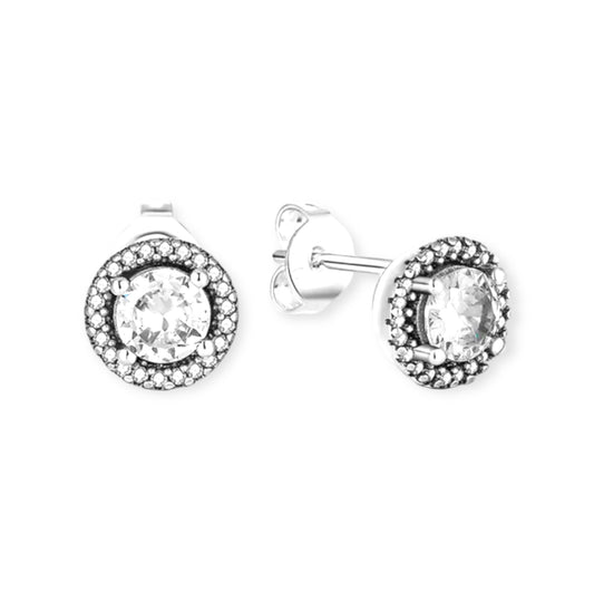 Round Sparkle Stud Earrings